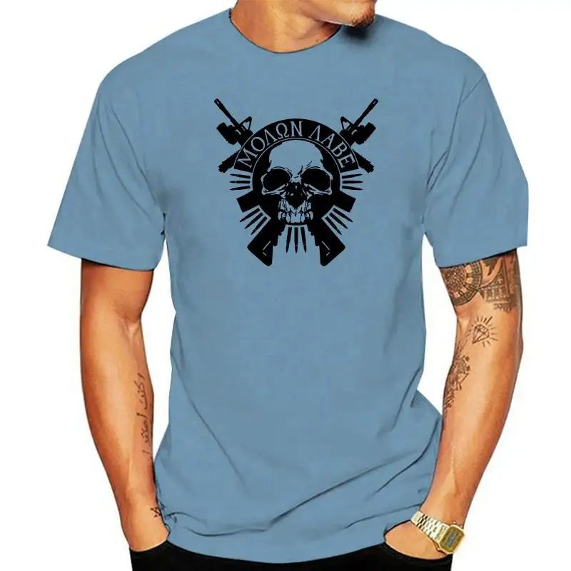 

New Hot sale 100% cotton Rothco Molon Labe Skull T-Shirt