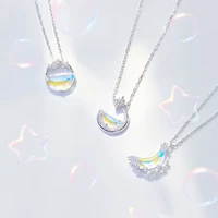 aurora liuli yiwang qingquan moon clavicle chain simple net red fairy gift student cute stainless steel necklace female