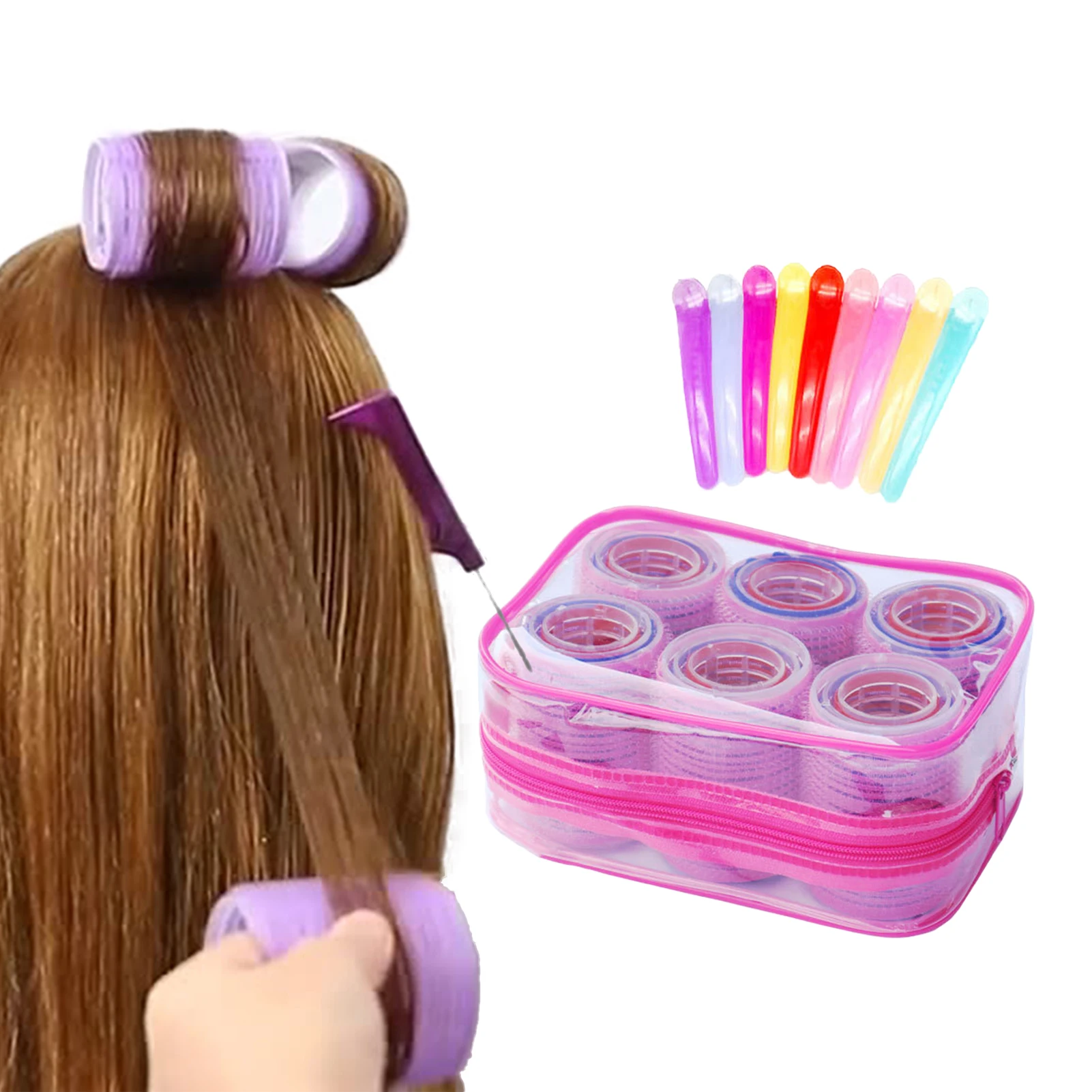 

3 Size Salon Hair Dressing Curlers Jumbo Hair Rollers With Clips Styling Tools Self Holding Hair Curlers Tool 36/48/96/120pcs