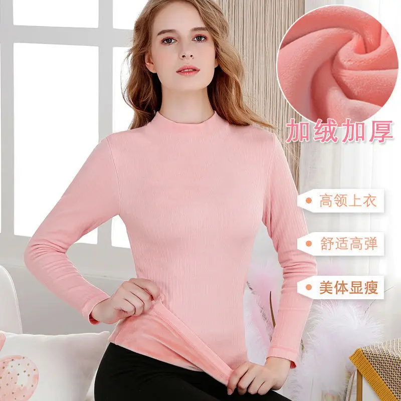 Women's Thermal Underwear Fleece Lined Base Layer Tops Cami Tank Top Vest Camisoles Long Sleeve Sexy Winter Thermal Undershirt