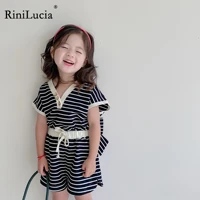 rinilucia summer cotton baby sets striped v neck girls t shirt shorts sets toddler clothing baby girls clothes kids outfits