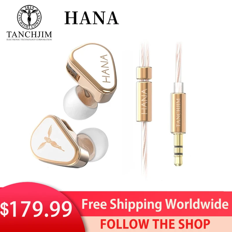 

Tanchjim HANA Earphones New Version Dynamic HiFi In-Ear Monitors Headset with 0.78 2Pin Detachable Cable Earbuds
