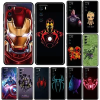 phone case for huawei p50 p50e p40 p30 p20 p10 smart 2021 pro lite 5g plus silicone case cover avengers groot thanos spiderman