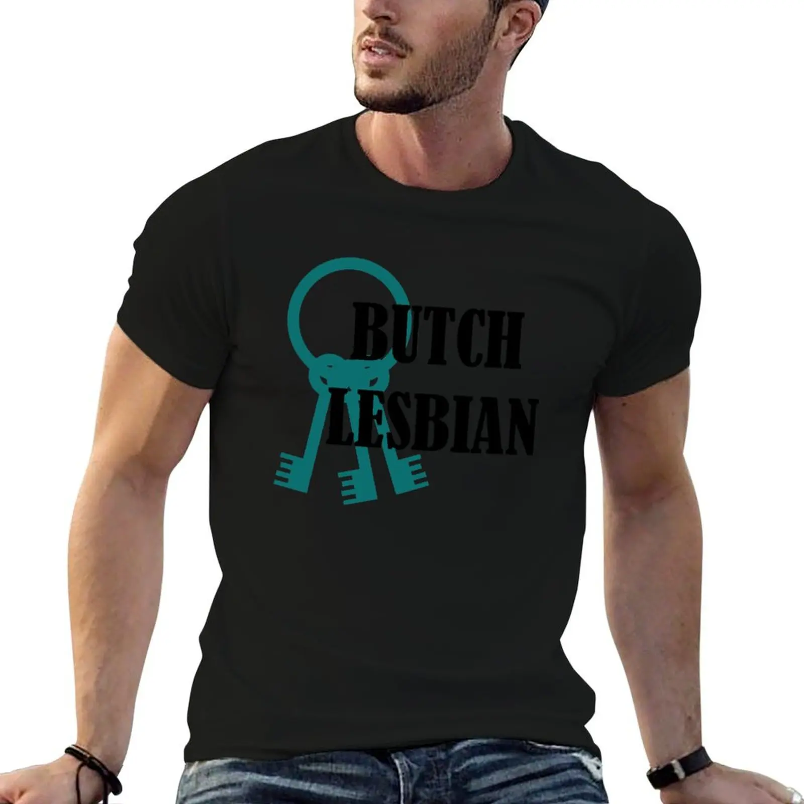 Фото Футболка BUTCH LESBIAN, однотонная футболка больших размеров №1