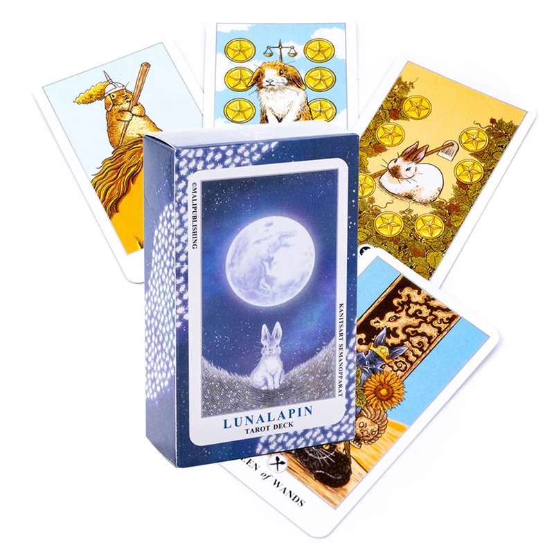 

12*7CM Lunalapin Rabbit Tarot Deck Tarot Card Prophecy Divination Deck Family Party Board Game Fate Card Fortune Telling Game