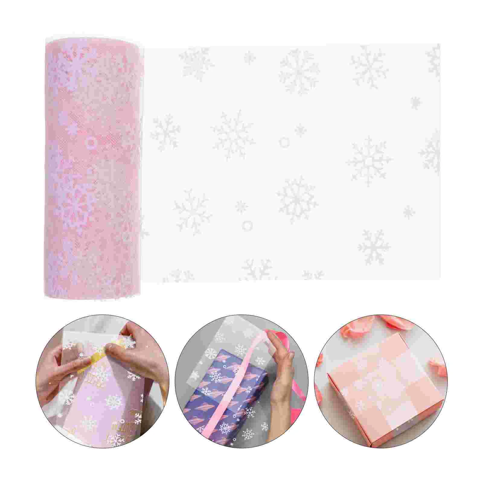 15 см 10 ярдов Рождественская снежинка Тюлевый рулон Блестящая марлевая лента из