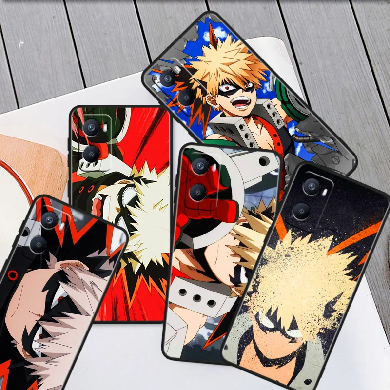 

Anime My Hero Academia Phone Case For OPPO A96 AA94 A93 A77S A76 A74 A73 A72 A57S A757E AX7 A1K 2022 2020 Black Cover