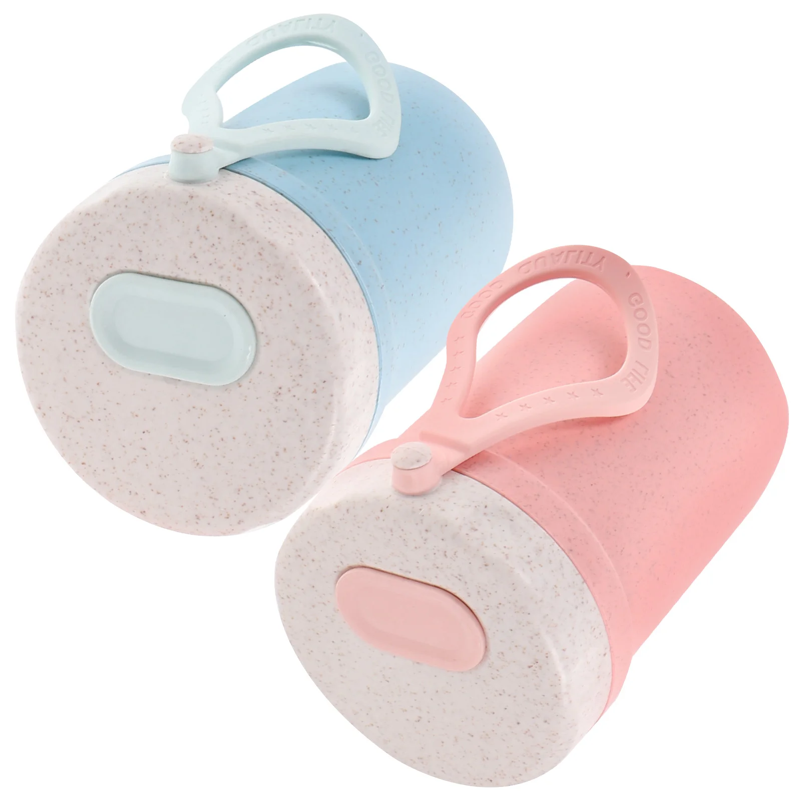 

2pcs Food Cup Breakfast Container Leakproof Soup Cup Lunch Bento Cup Milk Cup with Spoon and Lid