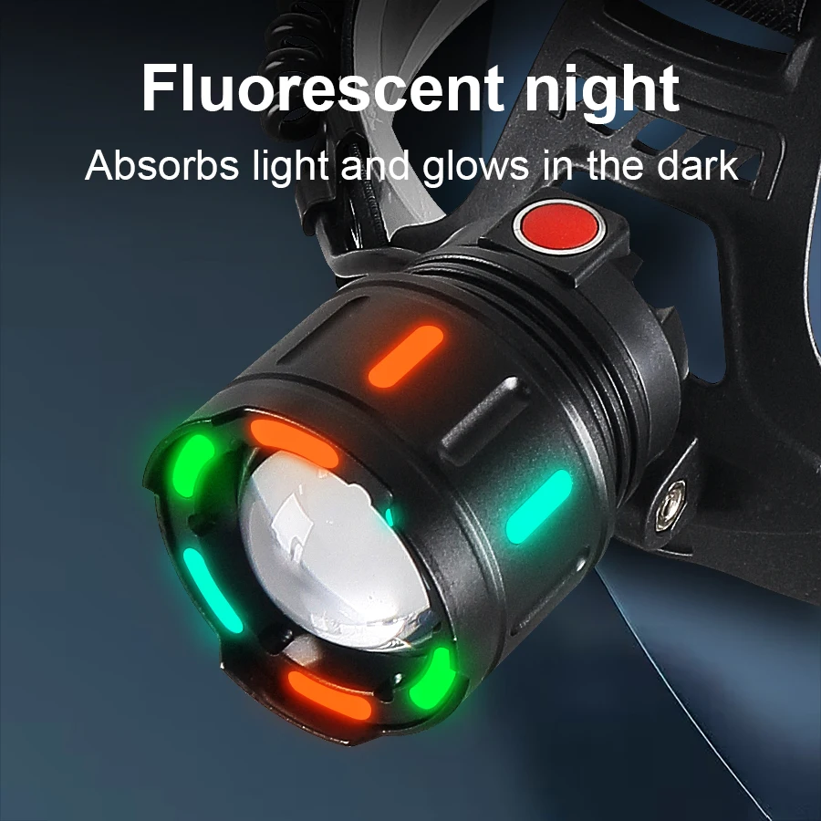 Сильный свет светодиодной фары 20000000 lm Мощный налобный фонарь Long Shot 4000 м