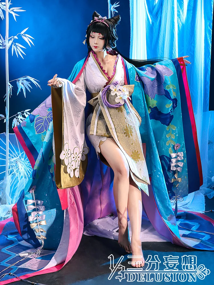 

Anime Game Onmyoji SSR Ka Cyou Fuu Ge Tsu Battle Suit Dress Gorgeous Kimono Role Play Cosplay Costume Halloween Women 2022 New