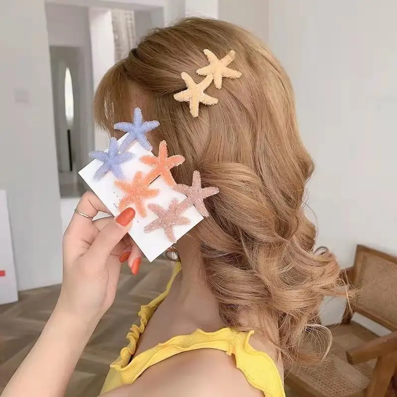 

Vitality Star Hairpin Summer Korean Millennium Y2k Headdress Sweet Cool Twinkle Starfish Snap Clips Hair Accessories for Women
