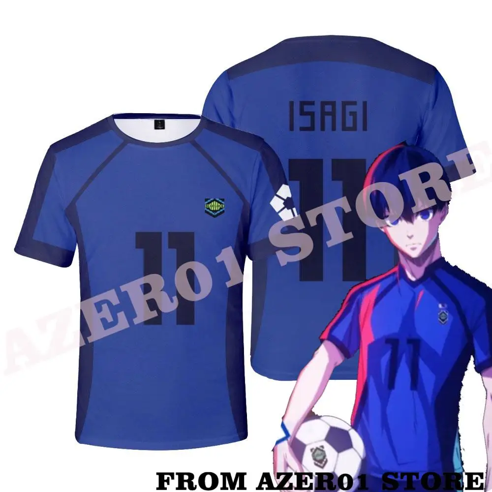 BLUE LOCK Isagi Cosplay Merch T-shirt Men/Women Tshirt Tee Football Soccer Uniform Anime Set Suit Isagi Yoichi City Esperion