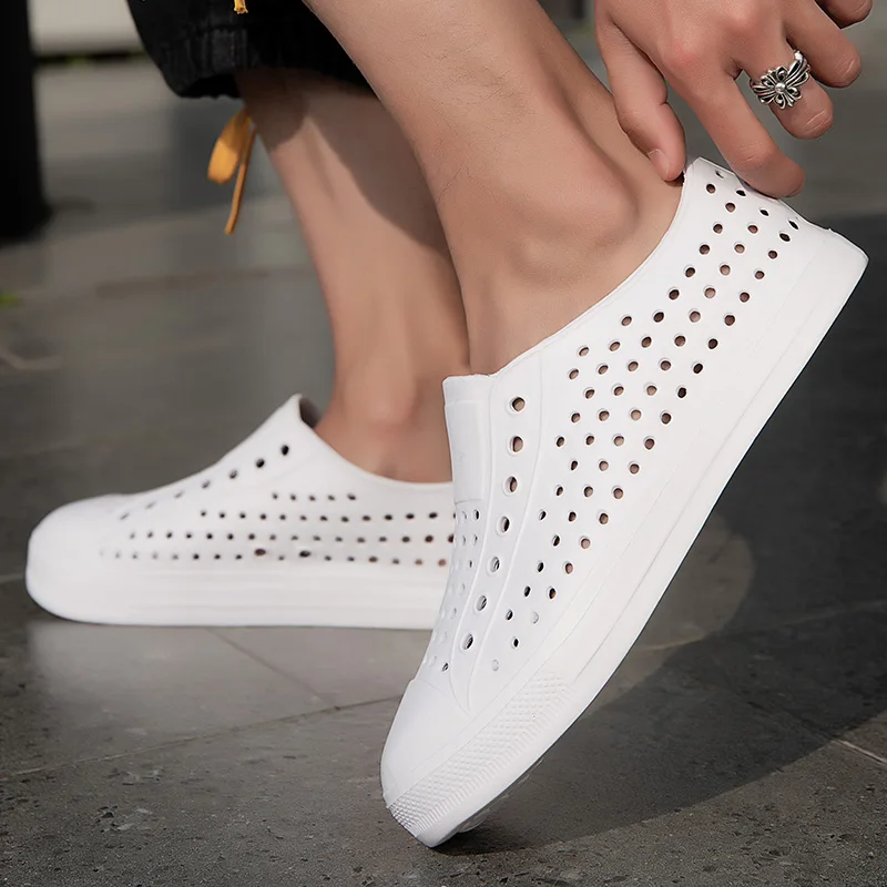 

Women Sandals Summer Hollow Hole Shoes Couples Sports Shoes Slip on Flat Shoes Light Vulcanized Shoes Walking Shoes Casual Shoes