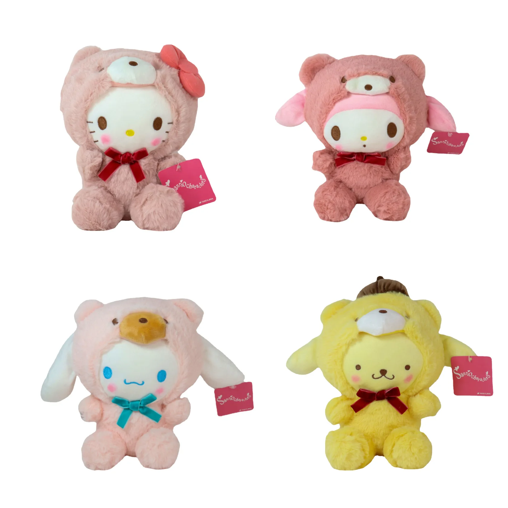 

Kawaii Sanrios Series Anime Cartoon My Melody Cinnamoroll Pompompurin Kitty Transformed Bear Plush Toy Doll Plush Gift