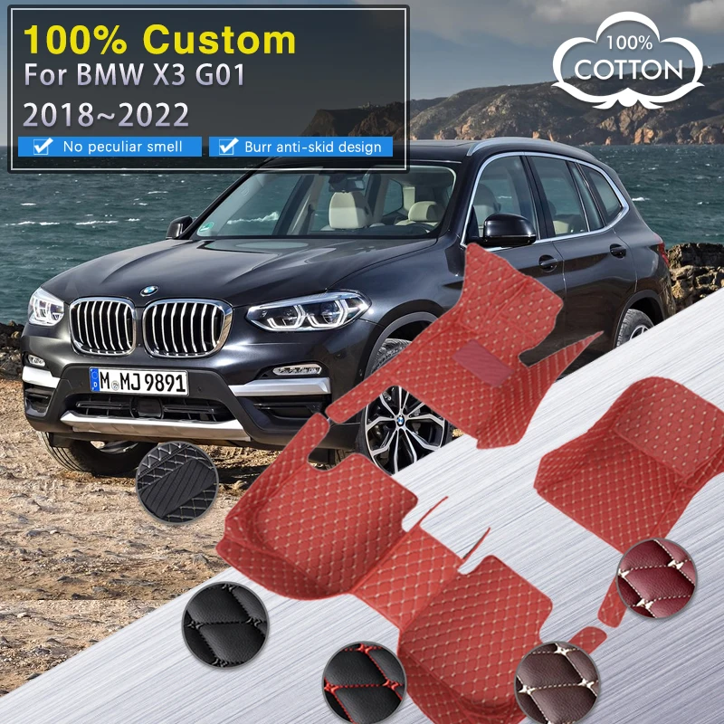 

Автомобильные напольные коврики для BMW X3 G01 MK3 2018 ~ 2022, защитный коврик, кожаный роскошный коврик, коврики, ковер, аксессуары для автомобиля, внутренние части