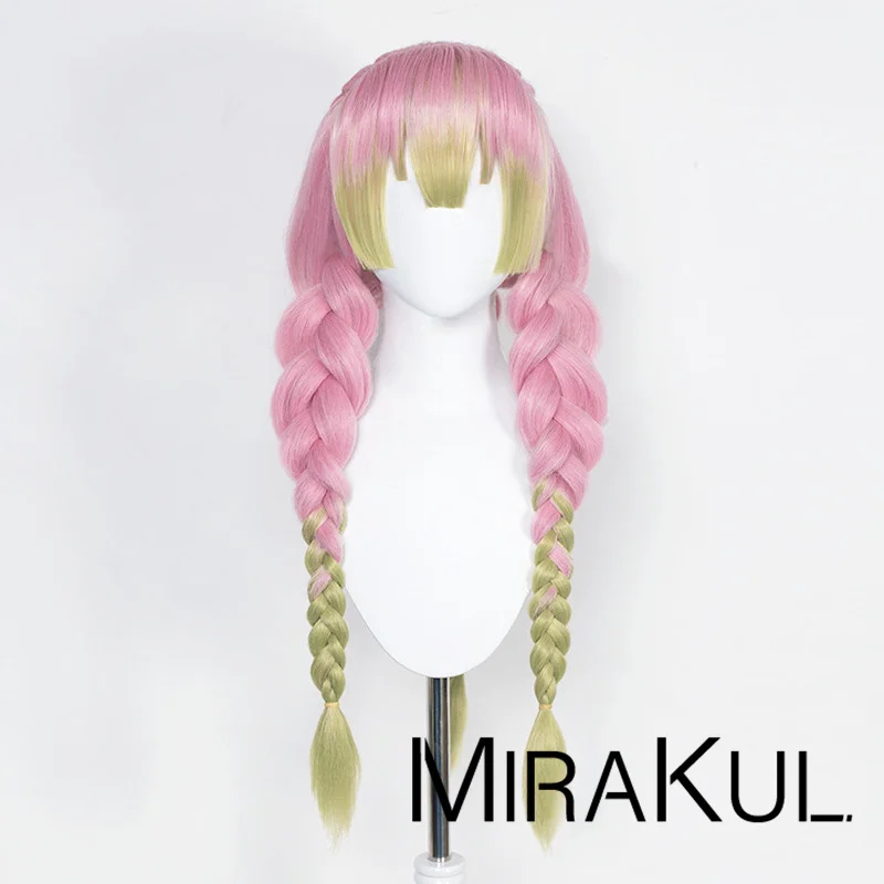Demon Slayer Mitsuri Kanroji parrucca per Cosplay autentica 2