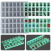diy silicone mold chinese mahjong epoxy glue resin mold funny game jewelry tool mahjong diy craft making tools silicone molds