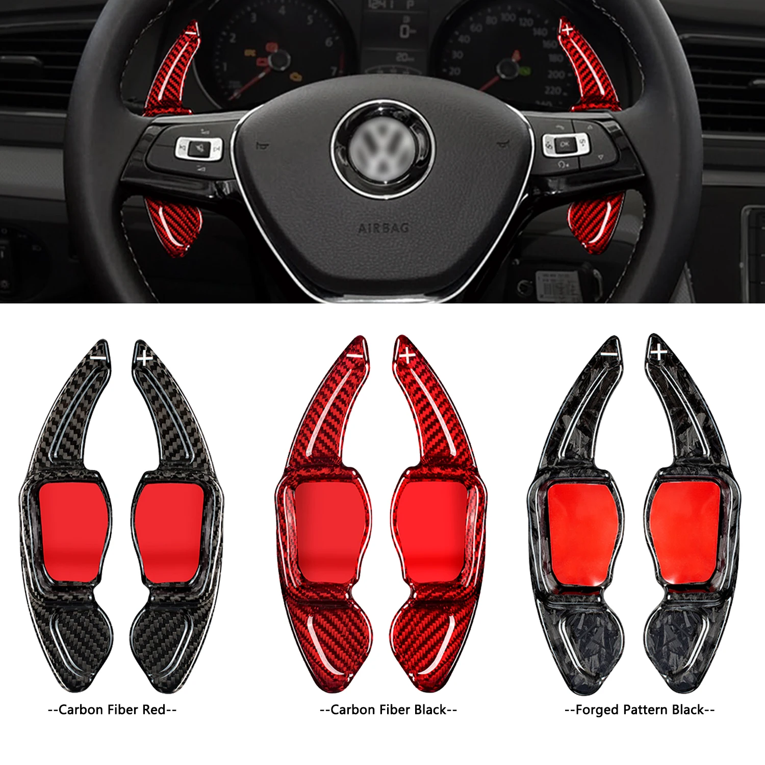 Весло переключения руля из углеродного волокна для VW Golf MK6 GTI TDI R32 CC Touran Phideon Cross Lavida