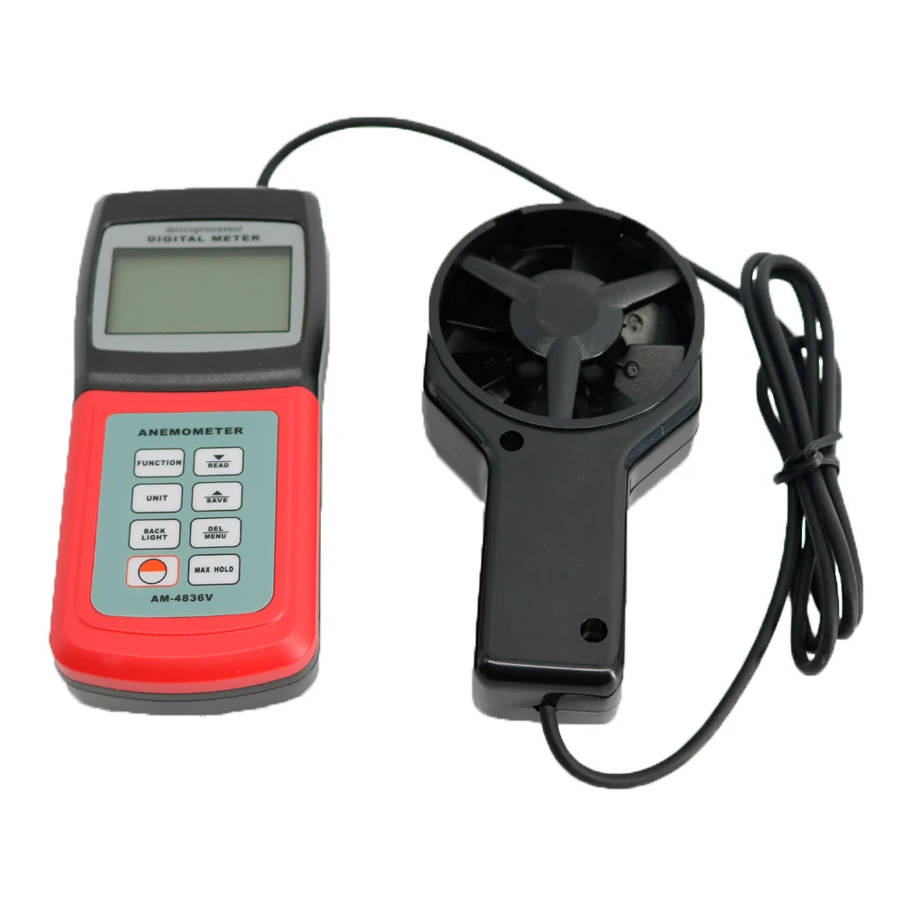 AM-4836V Handheld Air Velocity Flow Temperature Measuring Meter Digital Anemometer AM4836V