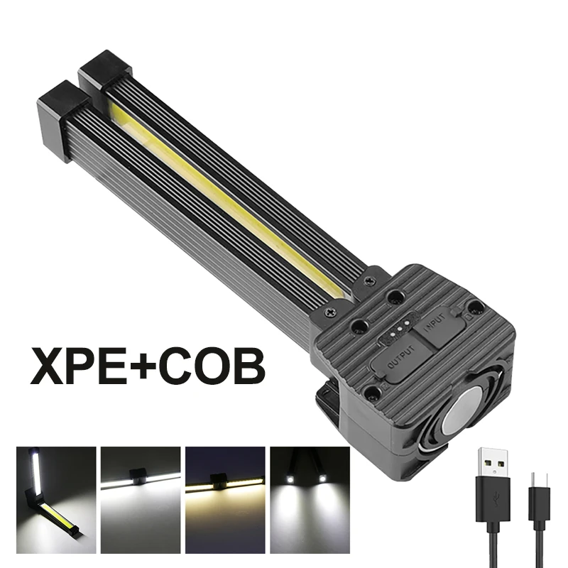 

COB Work Light USB Rechargeable XPE LED Emergency Floodlight IPX4 Waterproof Adjustable Adventure Hiking Outdoor Supplies