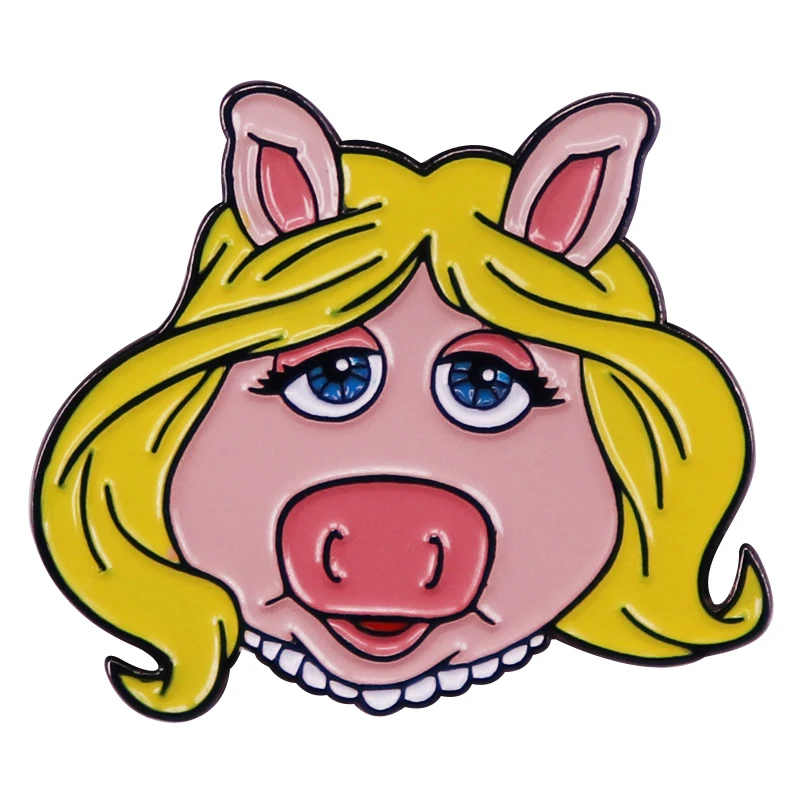 Эмалированная брошь с изображением героев шоу мисс свиньи Классическая