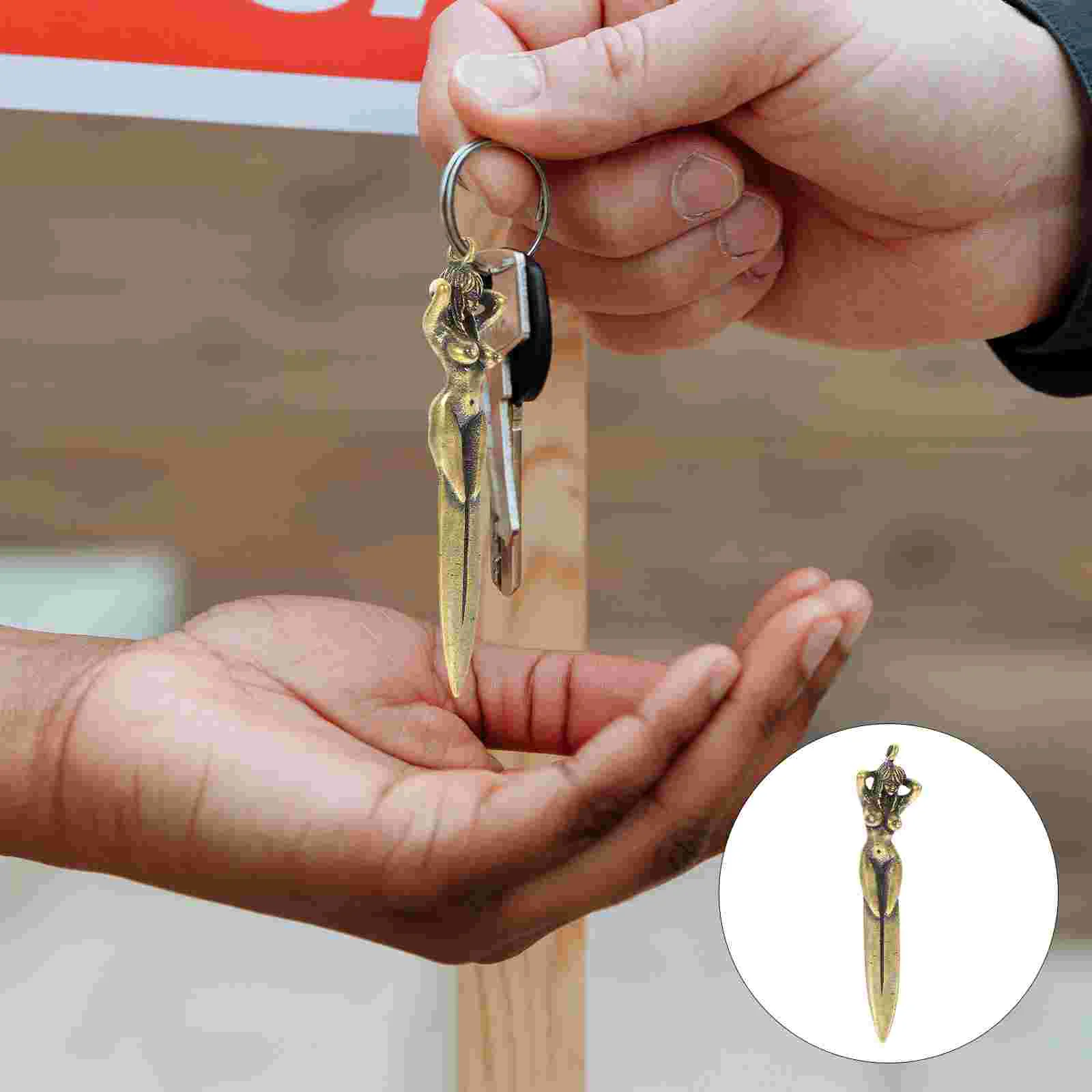 

Mini Tote Bag Key Chain Unpacking Courier Backpack Charm Ring Accessories Slicer Brass Jewelry Pendant Keychain Men Women