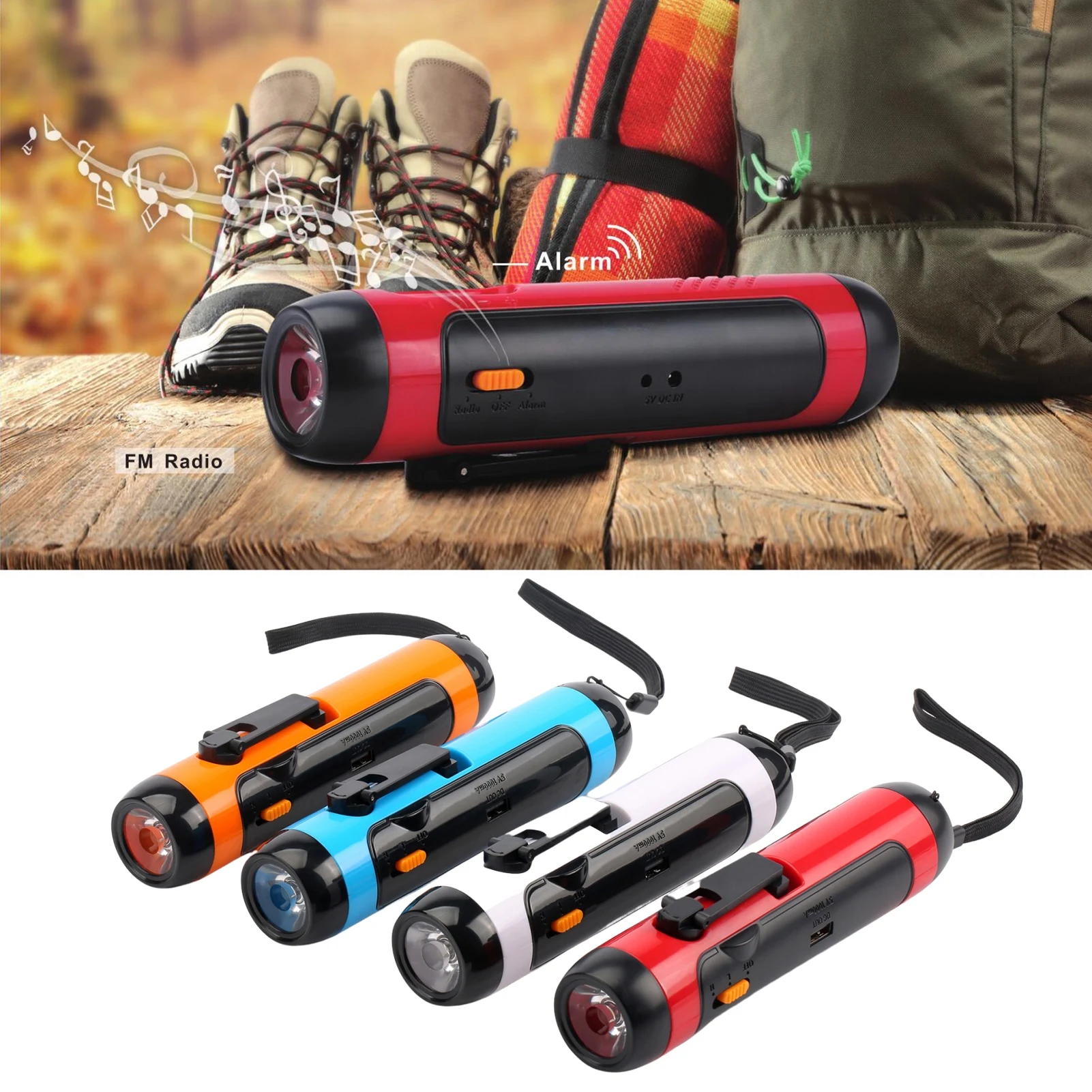 

Ручной радиоприемник 1800 мА/ч, аварийное погодное радио с 3 Вт, 2 режима, светодиодные фонарики, 1800 мА/ч, портативное зарядное устройство, радио...