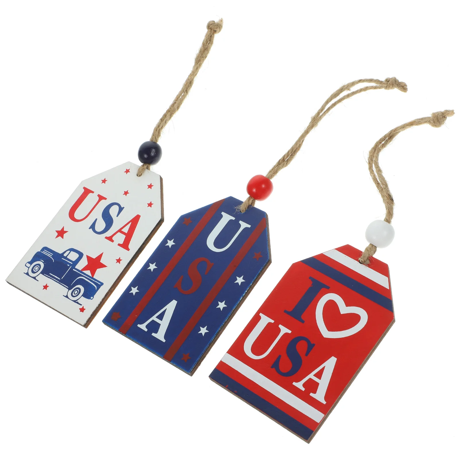 

3Pcs 4th Of July Independence Day Wooden Sign Patriotic Fourth Of July Sign Wooden Usa Hanging Plaque Front Door Sign