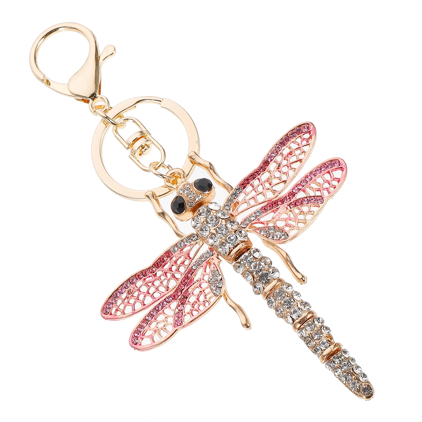 

Key Pendant Chain Dragonfly Ring Bag Keychain Decor Rhinestone Hanging Design Delicate Gift Friendship Holder Keyring Decorative