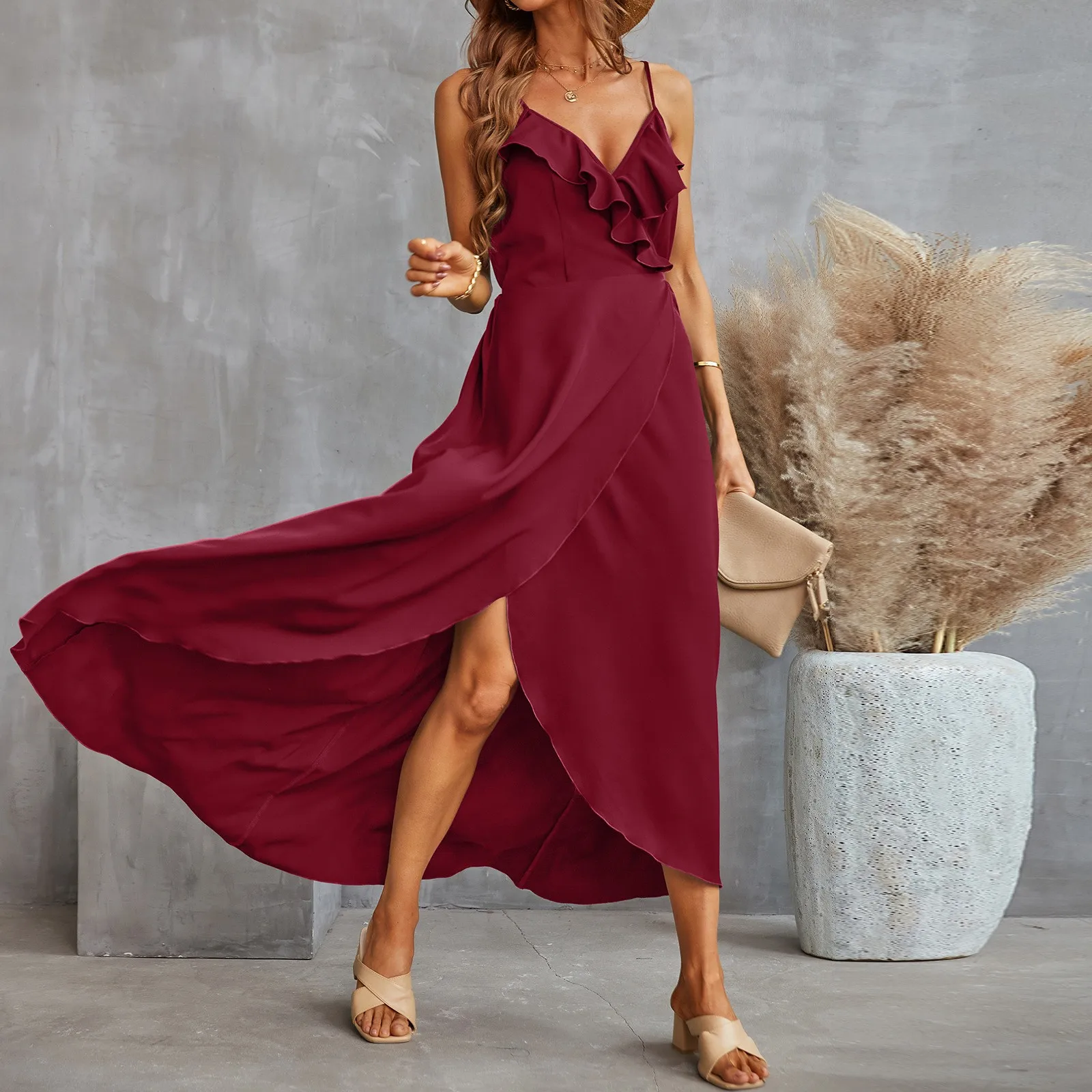 

2022 Women's Summer Sexy Dresses Long Sexy Sweetheart High Side Slit Formal Prom Gowns Women Long Party