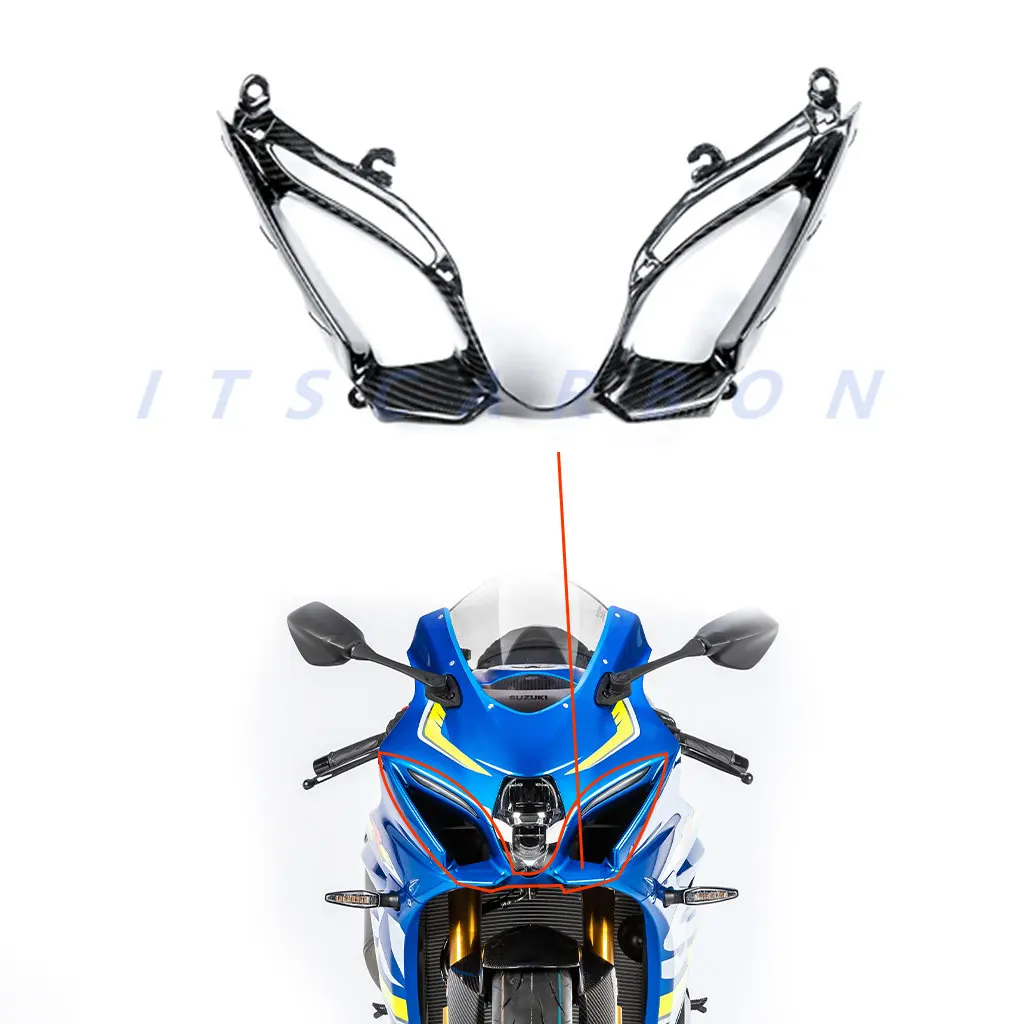 

Real Carbon Fiber Motorcycle Accessories Headlight Front Fairing For Suzuki GSXR GSX-R 1000 2017 2018 2019 2020 2021 2022
