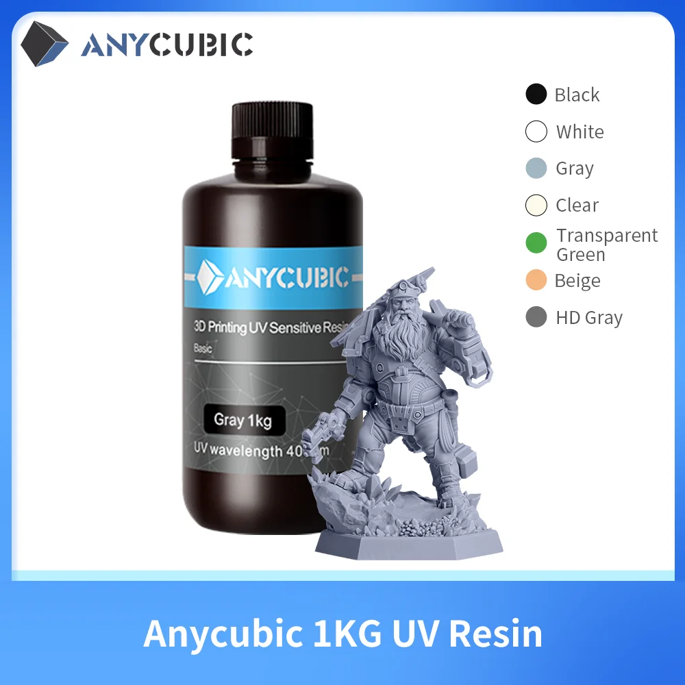 Anycubic Stampante 3D Resina Universale 405Nm Grigio Resina Polimerizzante Uv Sla A Polimerizzazione Rapida Per Materiali Stampante 3D Lcd Per Mono 2