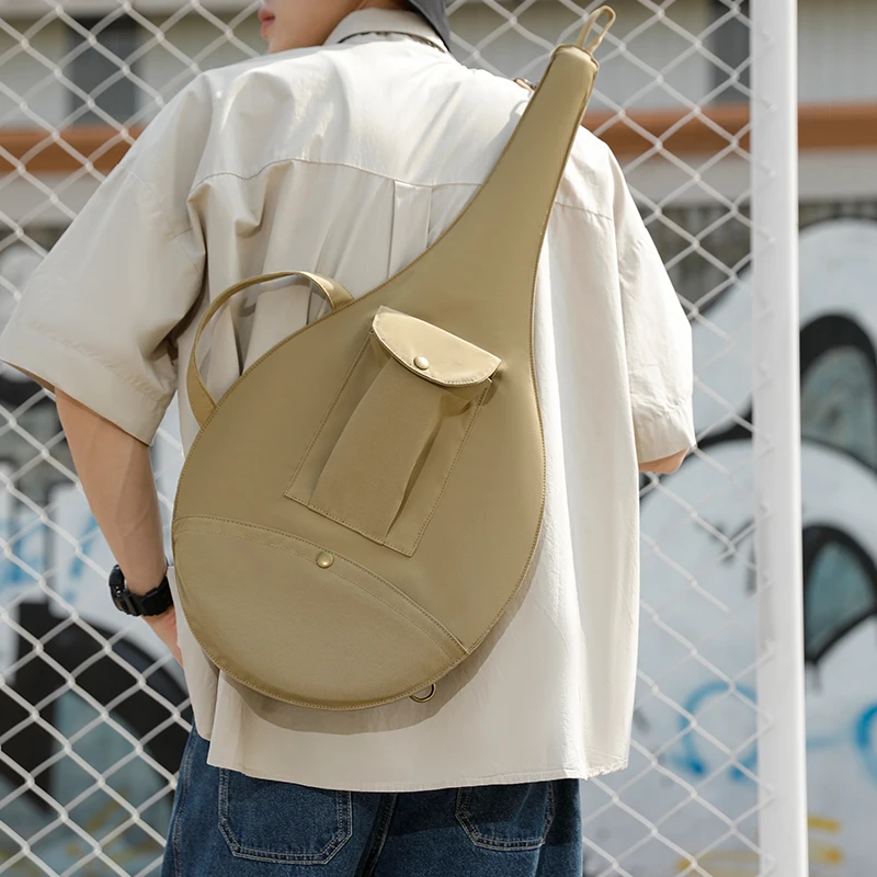 Adult Tennis Bag Korean Stylish Portable Waterproof Fabric Tennis Racquet Package Handbag Khaki Badminton Single Shoulder Bags