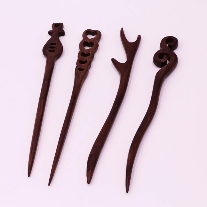 

Vintage Carved Wood Hair Sticks Women Han Chinese Clothing Chopsticks Hairpins Handmade Headpiece Art Crafts Headwear Jewelry