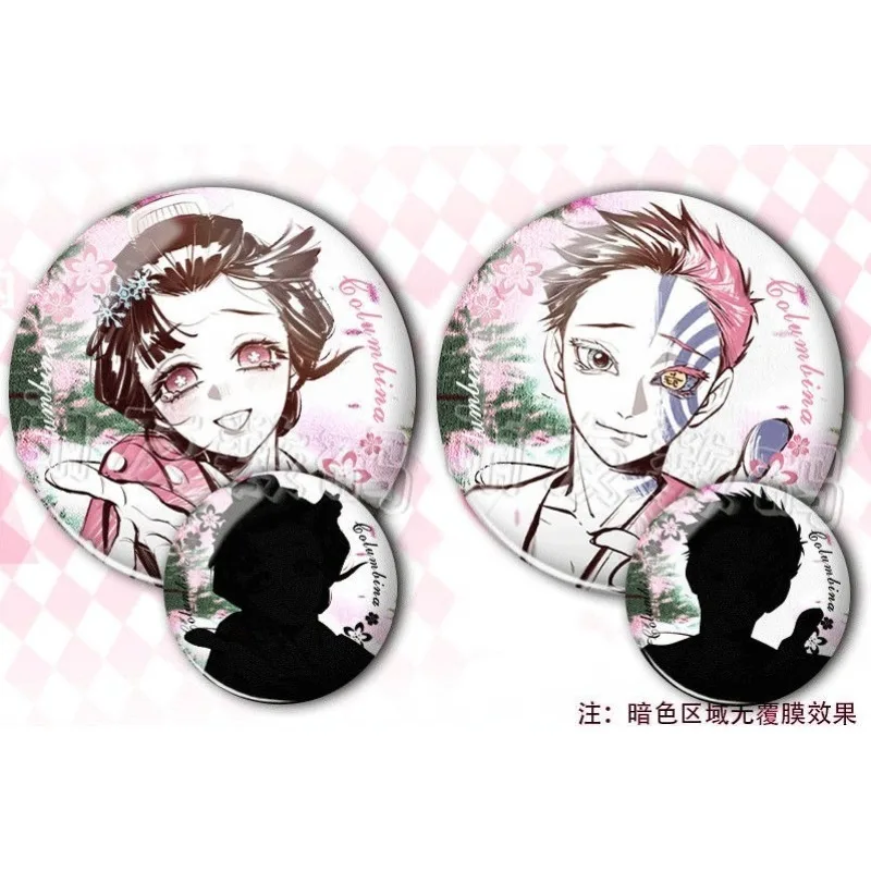 Фото Новый значок Demon Slayer: Kimetsu No Yaiba Akaza Koyuki, аниме, периферийные устройства, милая модная изысканная брошь, украшение для школьной сумки, 58 мм №1