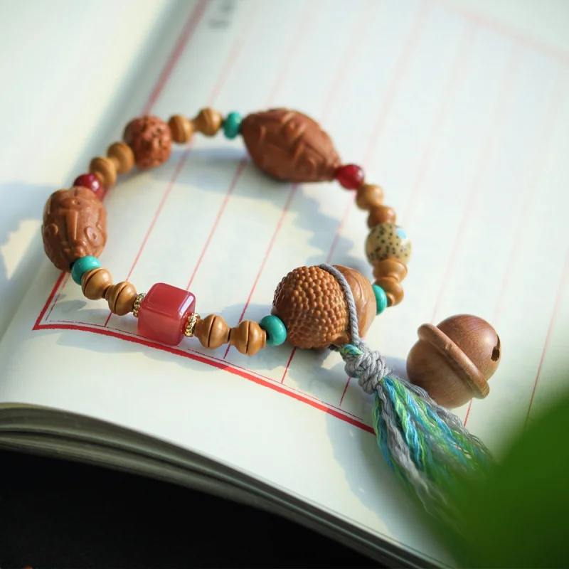 Оливковый орех один круг персиковая древесина искусственная кисточка Бижутерия