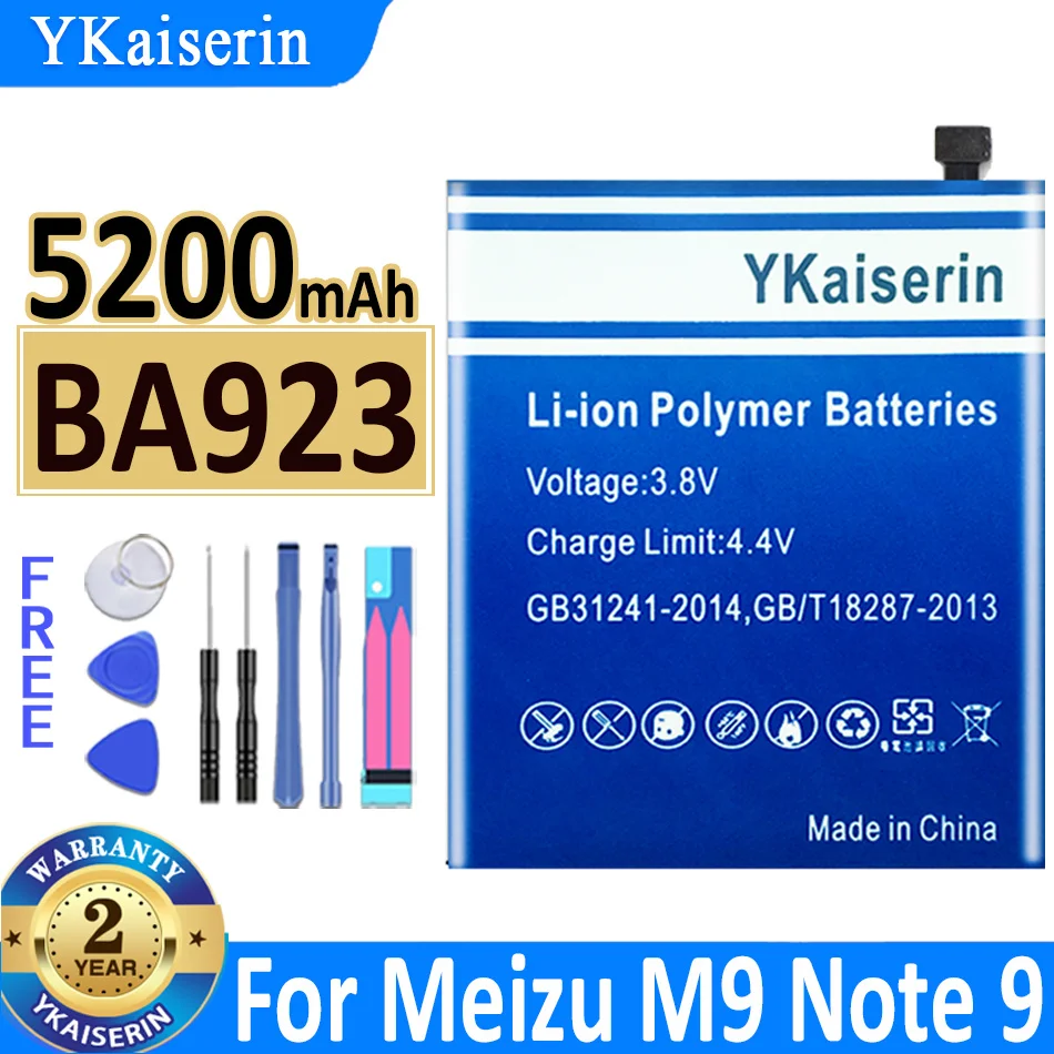 

5200mAh YKaiserin Battery BA923 Battery for Meizu Note 9 Note9 M9 Batteria + Tracking Number Bateria