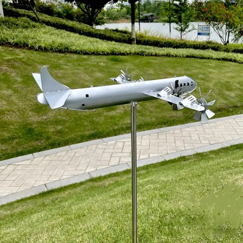 

Super Fortress Aircraft Windmill Metal Wind Spinner Outdoor Decor 3D Cool Wind Sculpture Wind Catcher Garden Art Decoration