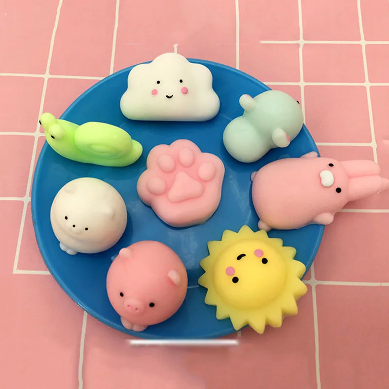 10PCS/set Mochi Squishy Toys Mini Squishies Kawaii Animal Squishys Party Easter Gifts for Kids Stress Relief Toy