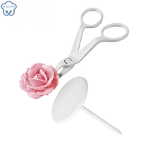 2pcsset piping flower scissors nail safety rose decor lifter fondant cake decorating tray cream transfer baking pastry tools