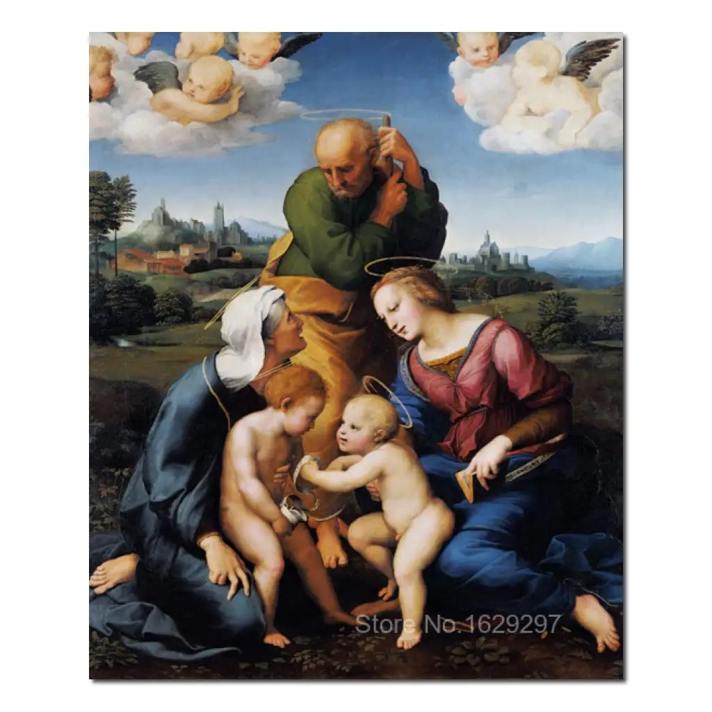 

Hand Painted Oil Painting Raffaello Santi Picture Reproduce On Canvas Holy Family 36 X 48 Inch High Quality Unframed Fast Ship