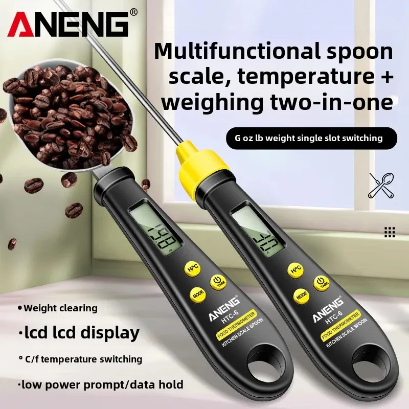 Многофункциональный цифровой кухонный термометр два в одном ANENG с дисплеем ложки