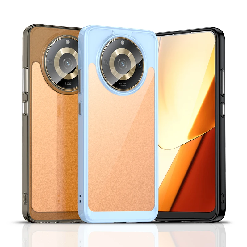 Жесткий полупрозрачный противоударный чехол для Realme Narzo 60
