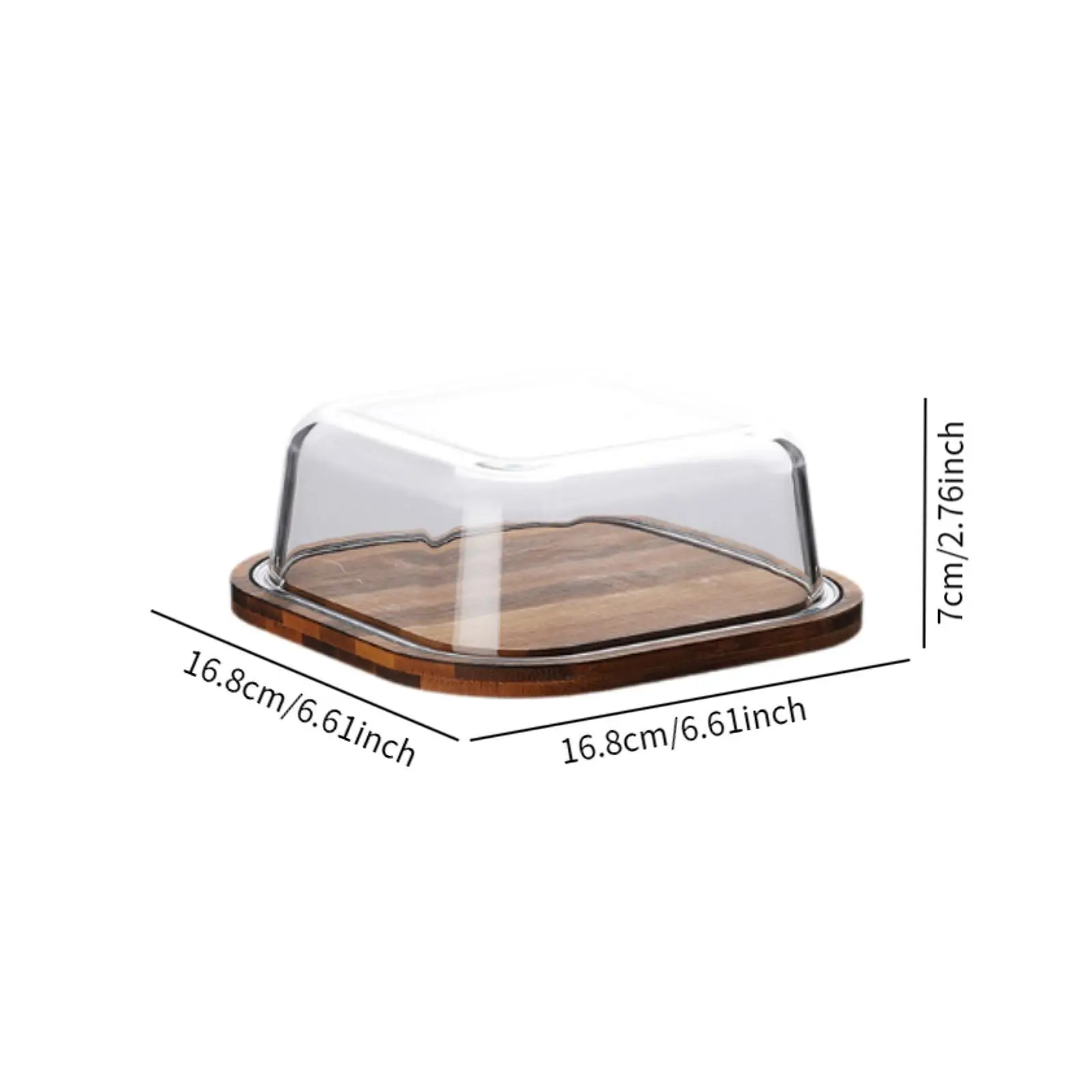 Glass Cover Butter Dish Easy Clean Multiuse Keeper Dessert Box for Restaurant Coffee Shop Bakery Dining Room Countertop