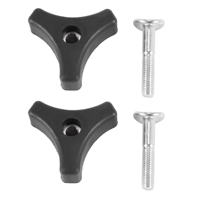 

2X Black Plastic Triple-Cornered Handle Knob Nut Screw for Honda Lawn Mower Machine