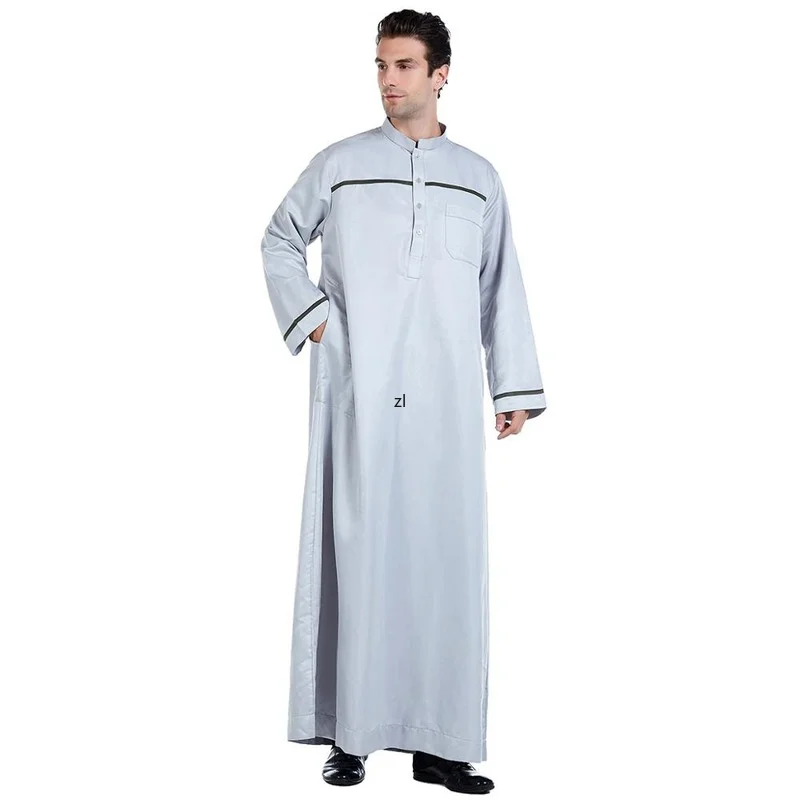 Muslim Abaya for Men Jubba Thobe Middle East Long Robes Kaftan Arab Dubai Adult Long sleeve Islamic Clothing