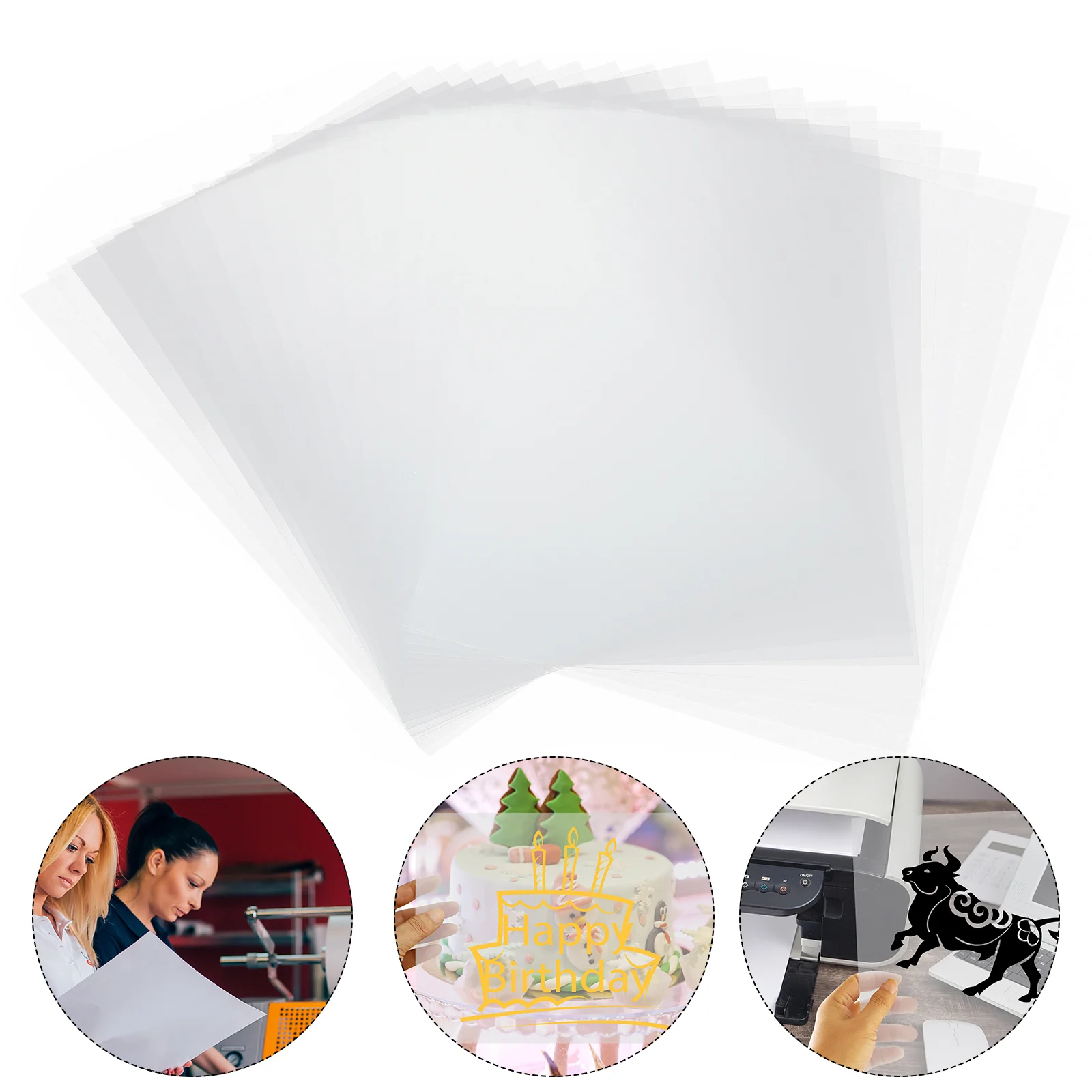 

20 Pcs Film Printable Transparency Sheets Ink Jet Fiber Paper Ink-jet Photographic Printing