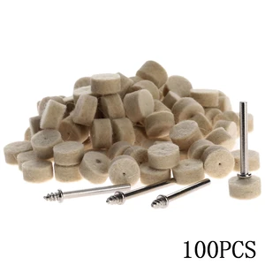 Аксессуары для Dremel, 100 шт., полировальное колесо из шерстяного войлока 13 мм, блестящее полировальное колесо, хвостовики 3,2 мм для вращающегося инструмента Dremel, 4 шт.