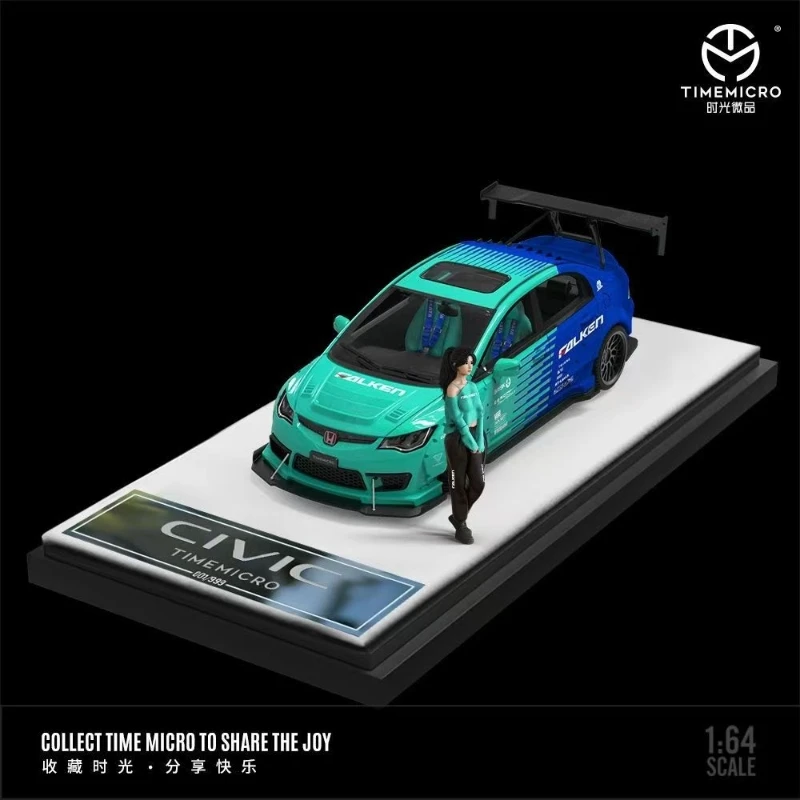 TIMEMICRO 1:64 Honda Civic FD2 Falken тематическая окраска модель автомобиля из сплава