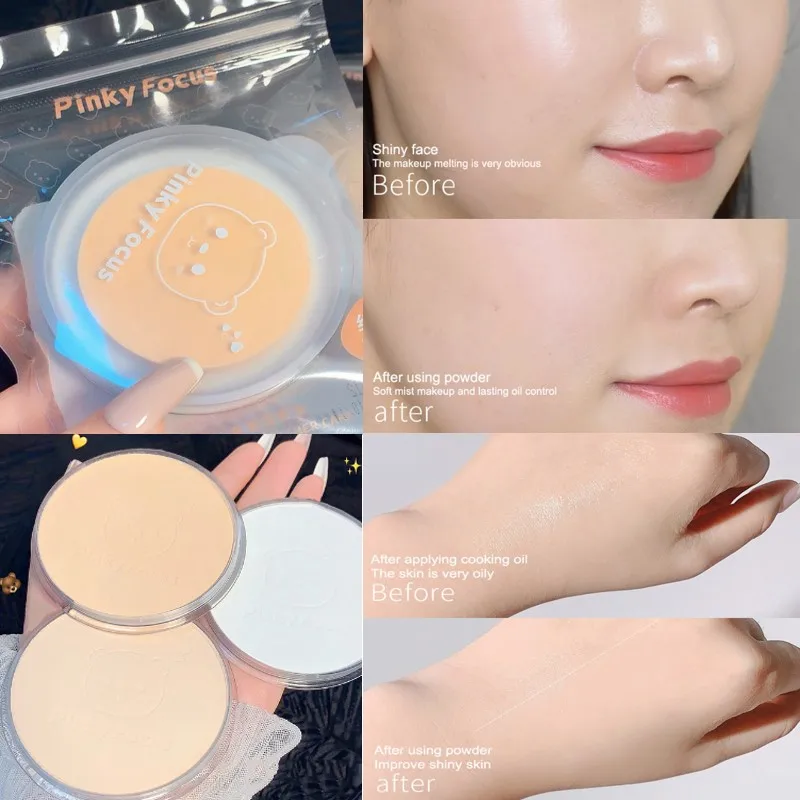 1PC Loose Powder Moisturizing Lasting Oil Control Make Up Powder Brightening Concealer Light Breathable Waterproof Face Cosmetic